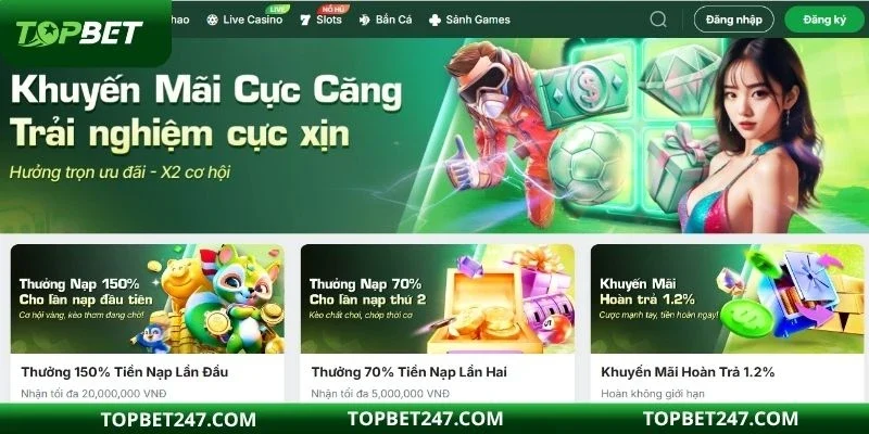 TOP 3 sự kiện khuyến mãi hot nhất TOPBET